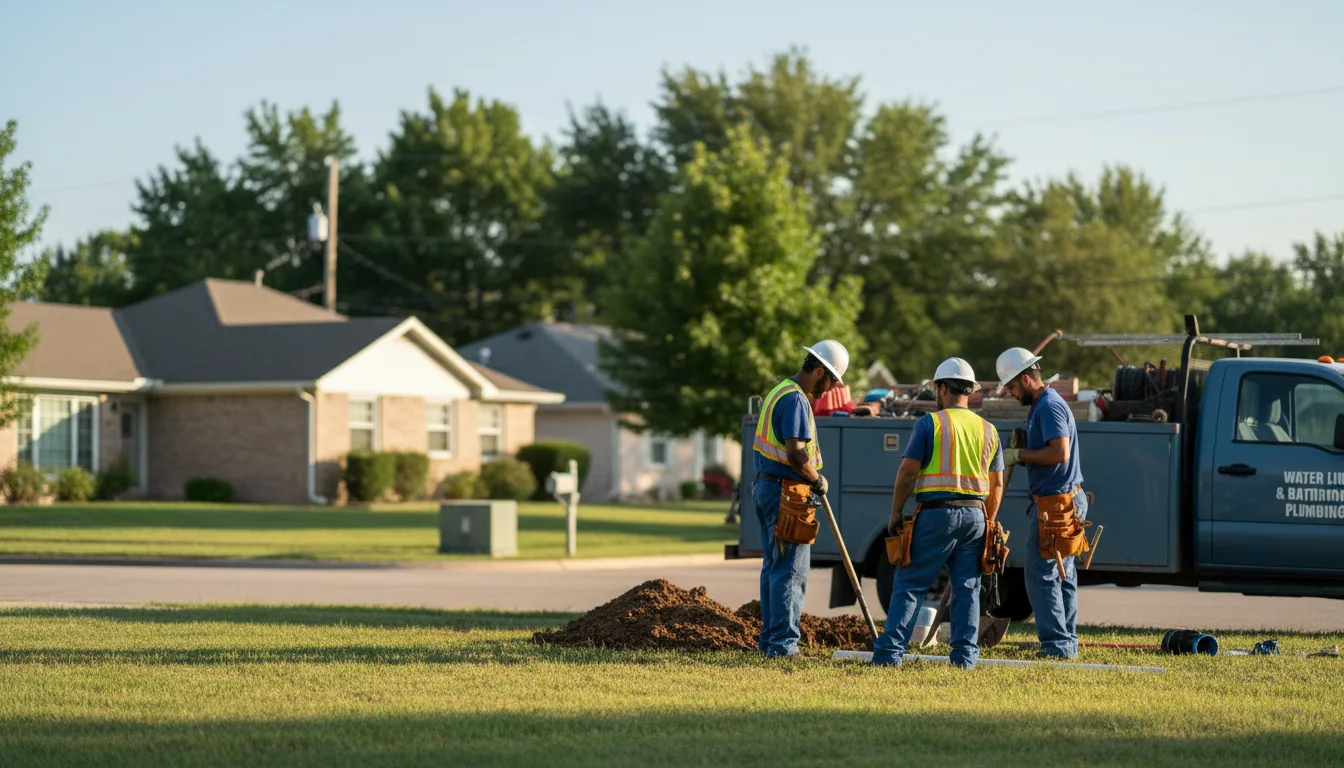 Residential water line and bathroom plumbing service in Minersville, UT